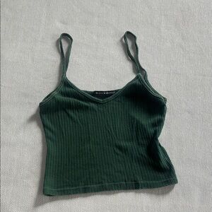 Brandy Melville Green Ribbed Camisole Top